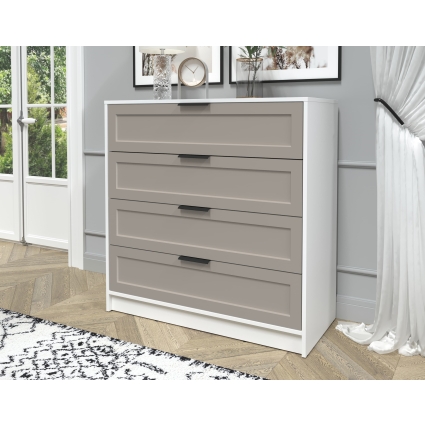 Kомод Тренд КТ-К100 (Белый ЛДСП/ Луна ЛМДФ) Ш1000 В1020 Г451 Kомод Тренд КТ-К100 (Белый ЛДСП/ Луна ЛМДФ) Ш1000 В1020 Г451